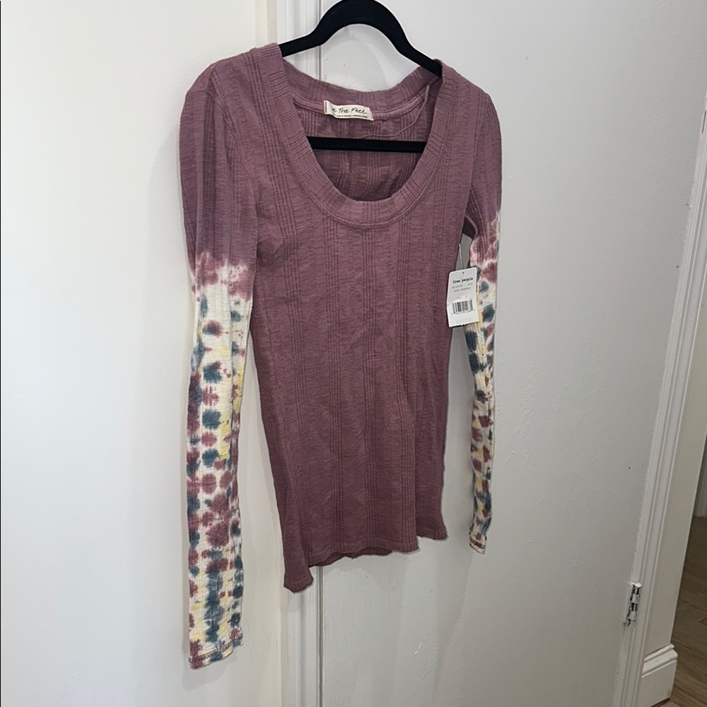 Free People Pink Fitted Ribbed shirt